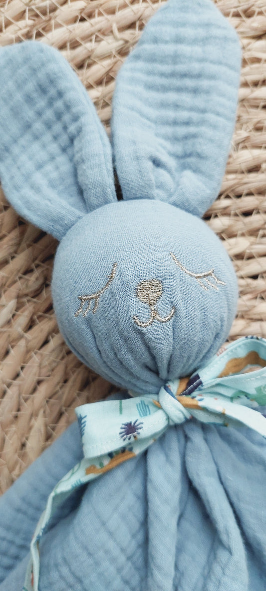 Doudou PLOUF-PLOUF bleu bébé
