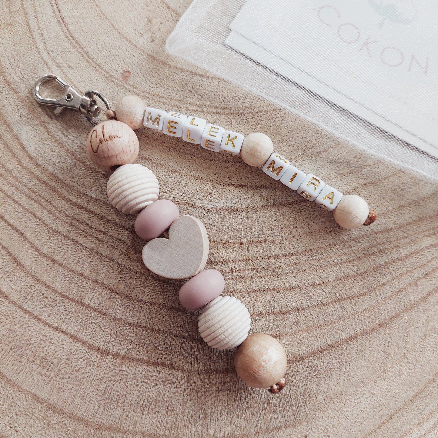 Porte clés "coeur bois" - cokon