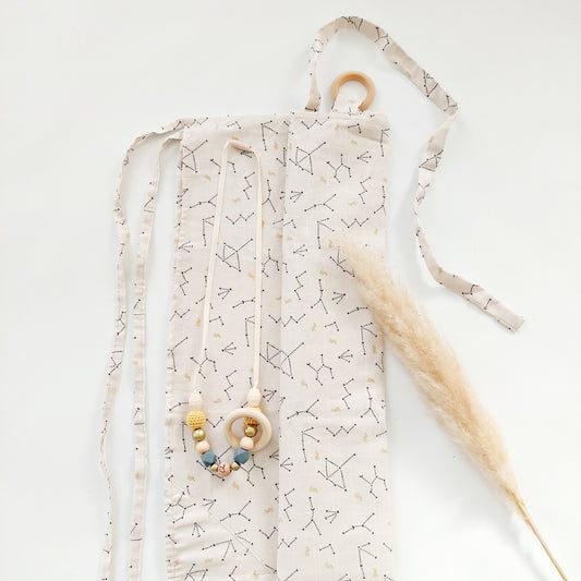 Drap d'allaitement personnalisé coton "Beige" (+collier d'allaitement)