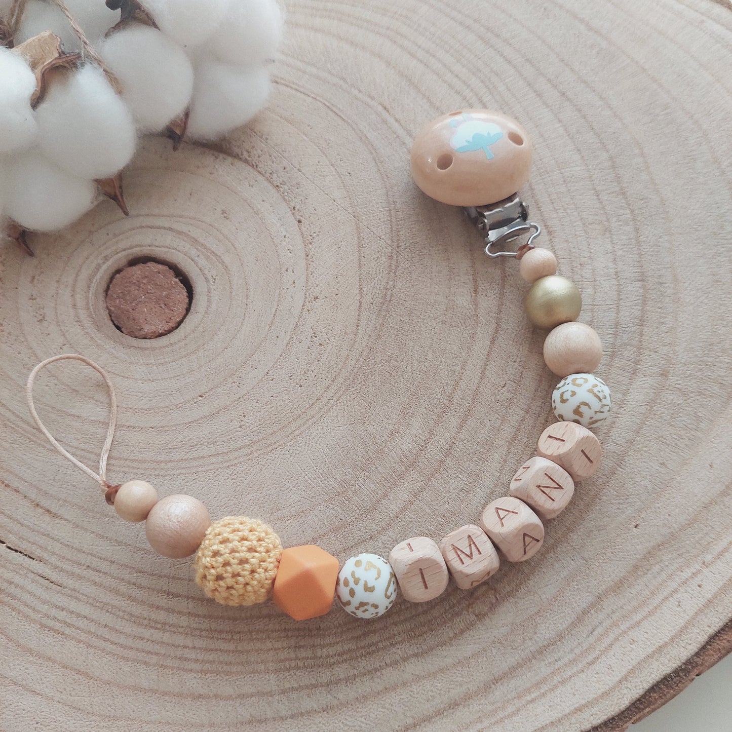 Attache tétine perosnnalisée LÉOPARD