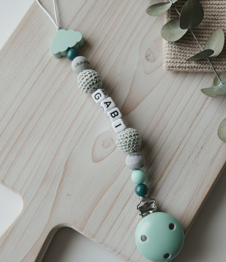 Attache tétine Nuage Vert