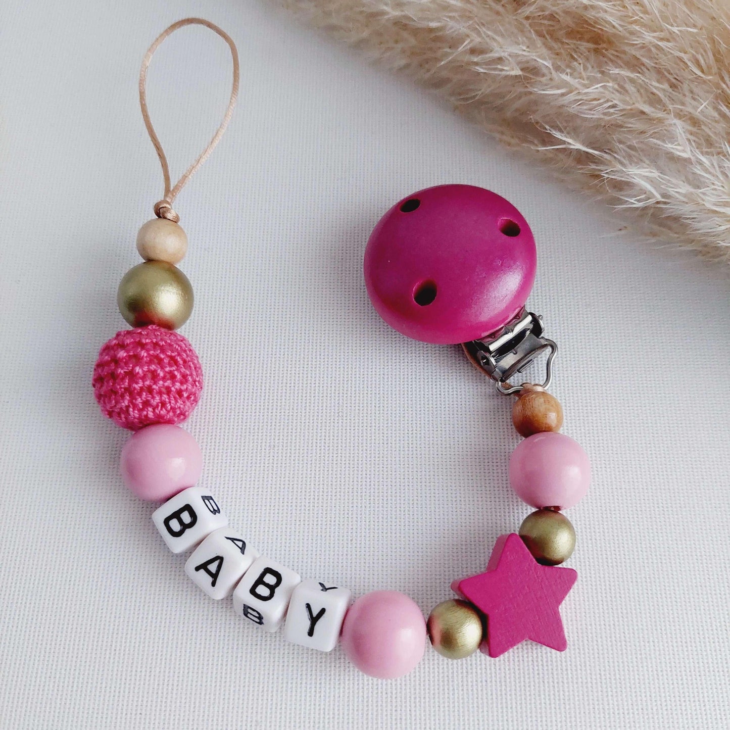 Attache tétine ÉTOILE fushia - cokon