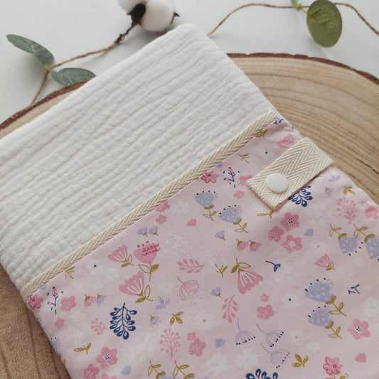 Carnet FLEURS rose et bleu