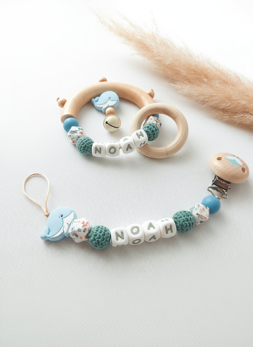 Coffret Attache tétine & Hochet