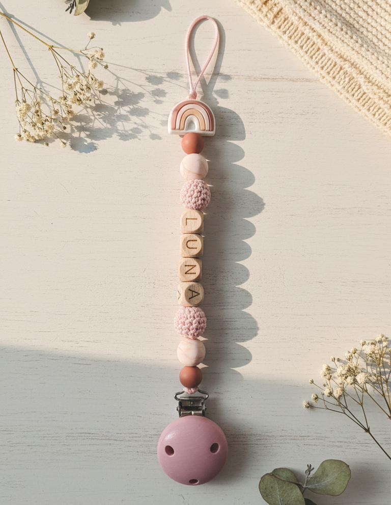 Attache tétine pink Arc