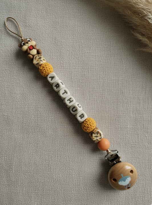 Attache tétine Écureuil des bois