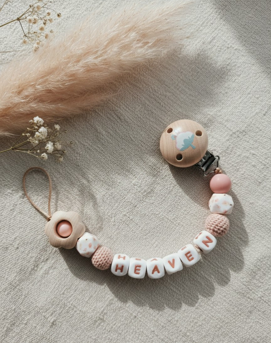 Attache tétine Fleur Rosé