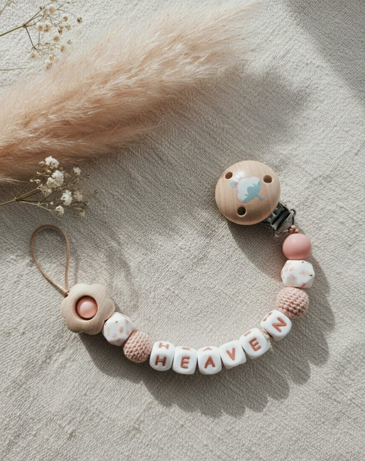 Attache tétine Fleur Rosé