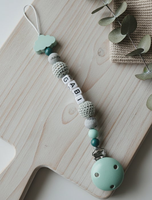 Attache tétine Nuage Vert