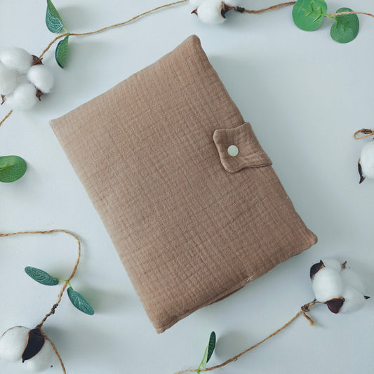 Protège carnet uni TAUPE