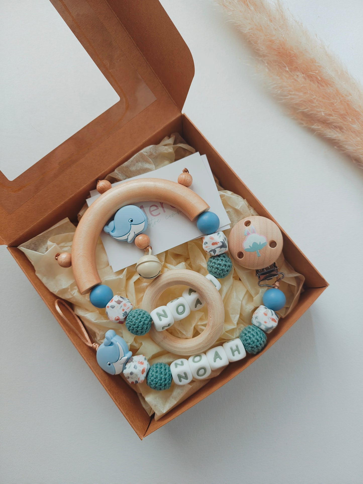 Coffret Attache tétine & Hochet